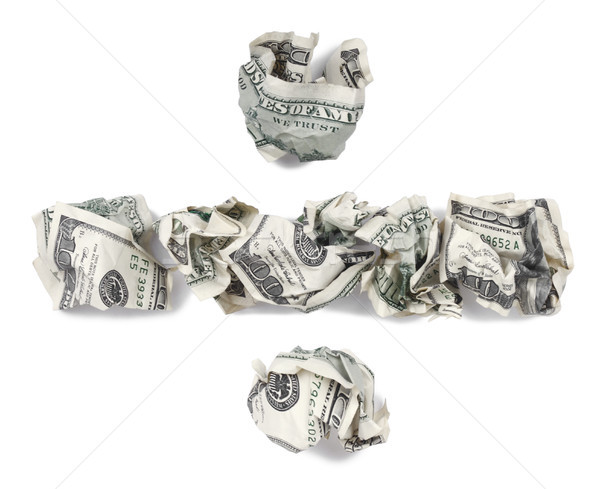 Division Sign - Crimped 100$ Bills Stock photo © eldadcarin