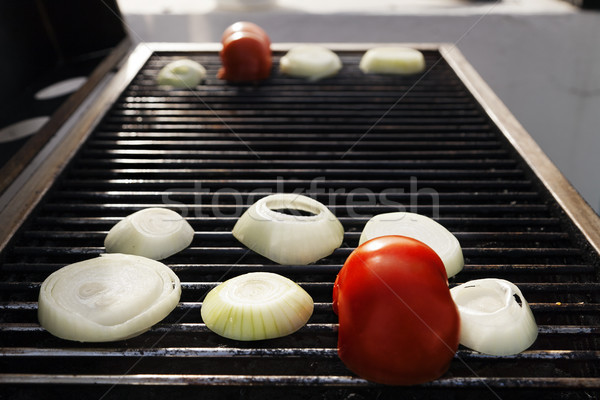 Tomato &  Onions on the Grill Stock photo © eldadcarin