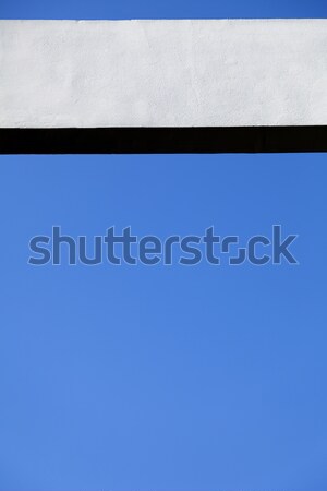 Stock foto: Konkrete · Strahl · blauer · Himmel · weiß · Rahmen · Textur