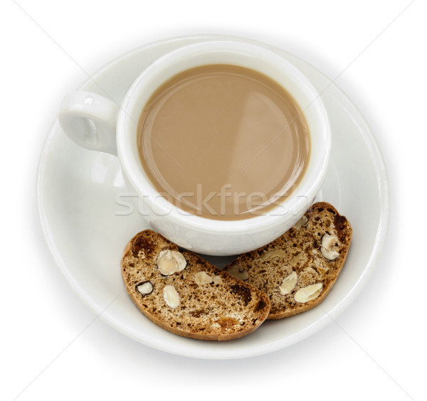 Izolált kávéscsésze kávé tej fehér kerámia Stock fotó © eldadcarin