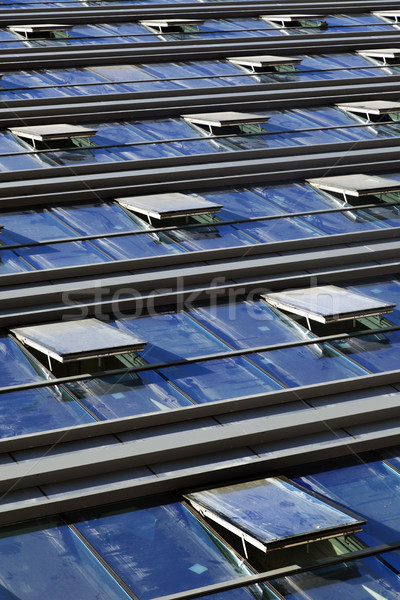 Abstract Windows gebouwen gordijn Stockfoto © eldadcarin