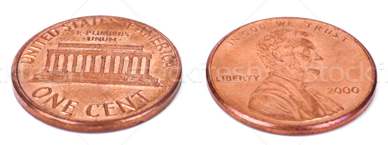 Izolált penny mindkettő magasról fotózva kettő USA Stock fotó © eldadcarin
