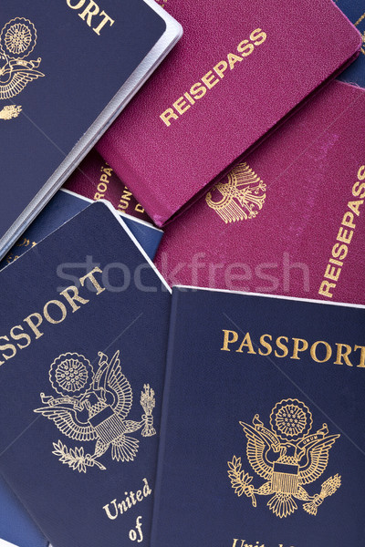 American & German Passports Background Stock photo © eldadcarin
