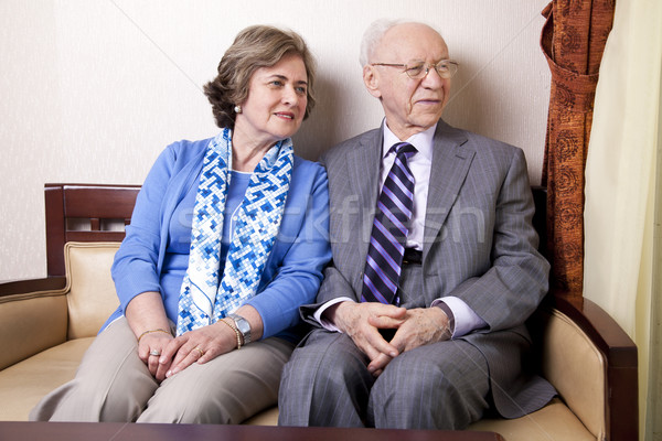 ältere Paar groß Gesellschaft Stock foto © eldadcarin
