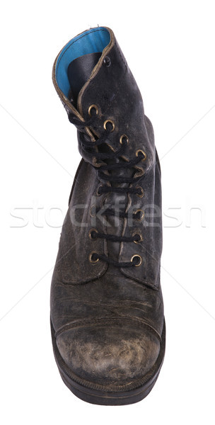 Isolated Used Army Boot - High Angle Frontal Stock photo © eldadcarin