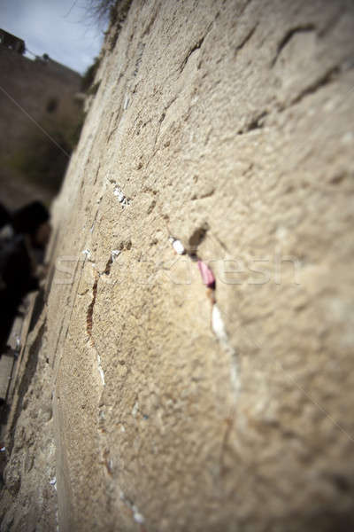 Parede velho cidade Jerusalém rachaduras Foto stock © eldadcarin