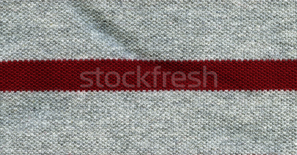 Baumwolle Stoff Textur grau rot Streifen Stock foto © eldadcarin