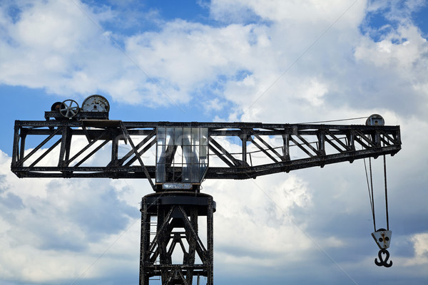 Vintage Harbour Crane Stock photo © eldadcarin
