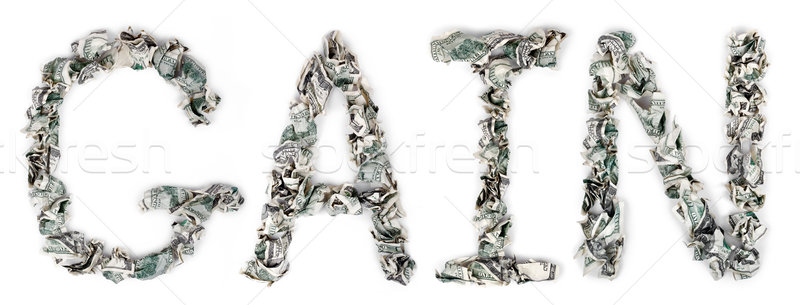 Gain - Crimped 100$ Bills Stock photo © eldadcarin