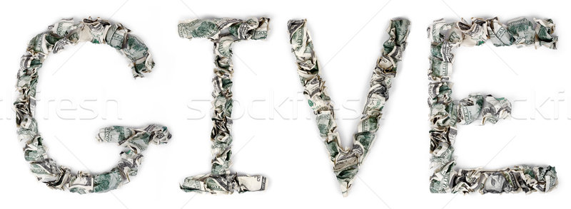 Give - Crimped 100$ Bills Stock photo © eldadcarin
