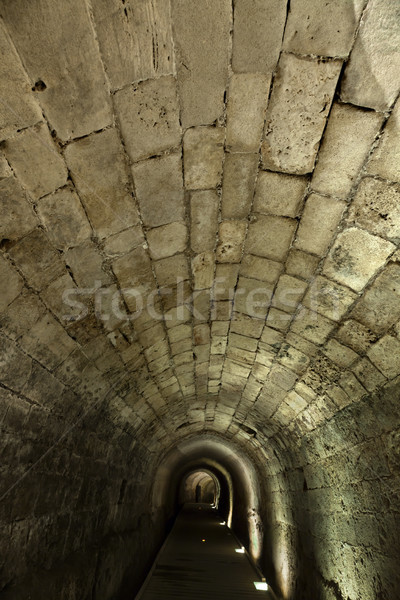 Tunnel oude binnenstad Israël ondergrondse straten paleis Stockfoto © eldadcarin