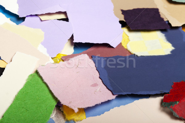 Colorido papel rasgado rasgado peças papel Foto stock © eldadcarin