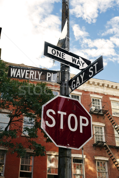 Waverly Pl. & Gay St. Street Sign West Village Manhattan Stock photo © eldadcarin