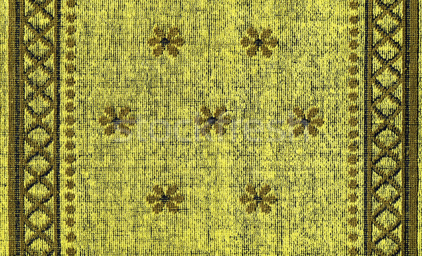 Cotton Fabric Texture -Yellow with Khaki Patterns Stock photo © eldadcarin