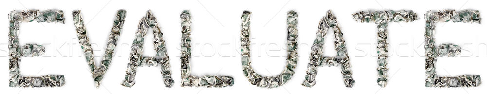 Evaluate - Crimped 100$ Bills Stock photo © eldadcarin