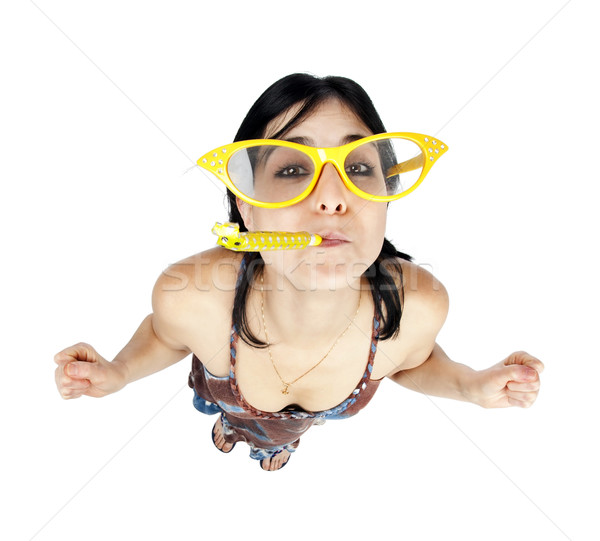 Buli lány magas széles látószögű teljes alakos kilátás Stock fotó © eldadcarin