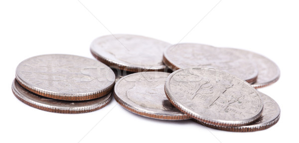 isolated Pile of US Dimes Stock photo © eldadcarin