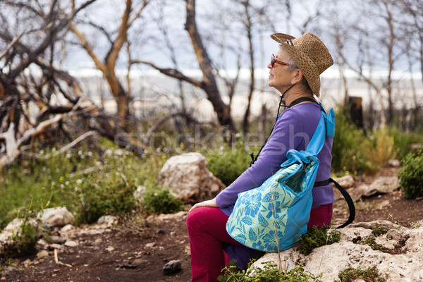 перерыва старший взрослый женщину поздно Сток-фото © eldadcarin