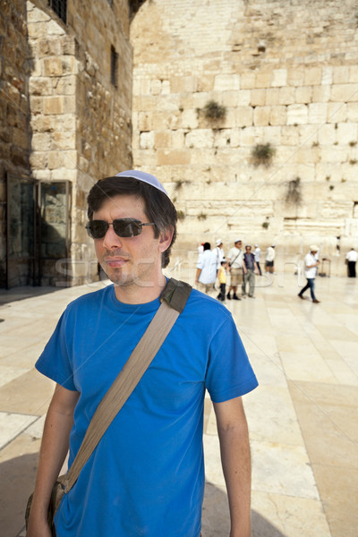 Tourist at the Western Wall Stock photo © eldadcarin