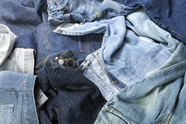 Jeans unterschiedlich abstrakten Hintergrund blau Stoff Stock foto © eldadcarin