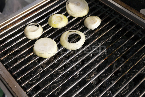 Onion Slices on the Grill Stock photo © eldadcarin