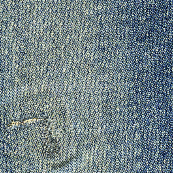Denim Fabric Texture - Stitched Worn Out Blue Stock photo © eldadcarin
