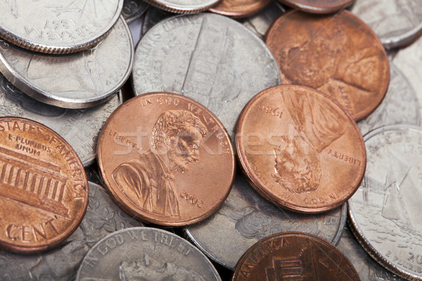 USA Coins Pile Background Stock photo © eldadcarin