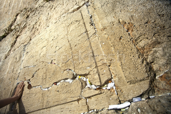 Hand on the Wailing Wall Stock photo © eldadcarin