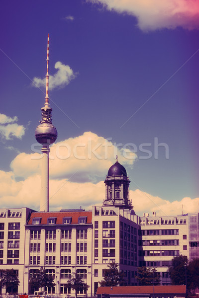 Berlim edifícios televisão torre fernsehturm ver Foto stock © eldadcarin