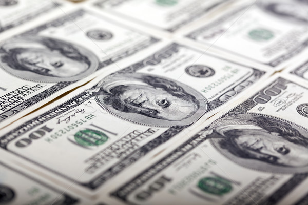 Benjamin Franklin 100 Dollar Bill Portrait - Upside Down Stock photo © eldadcarin