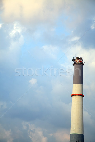 Power Plant Chimney & Cloudy Sky Stock photo © eldadcarin