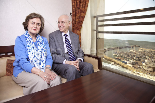 Boldog idős pár magas társadalom idős pár Stock fotó © eldadcarin
