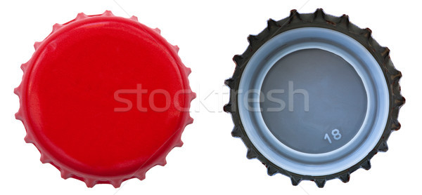 Red Metal Bottle Cap - Both Sides Stock photo © eldadcarin