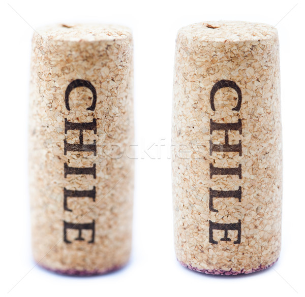 Isolated Vertical 'Chile' Downwards Wine Cork Stock photo © eldadcarin