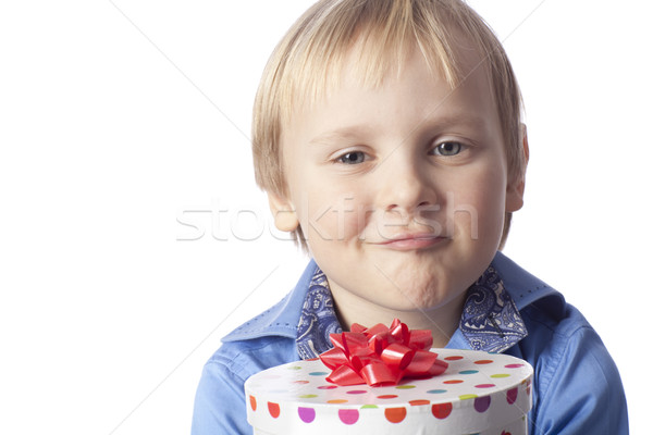 funny boy with present Stock photo © Elegies