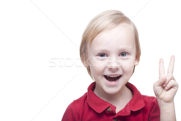Positivo sorridere piccolo ragazzo 5 anni isolato Foto d'archivio © Elegies