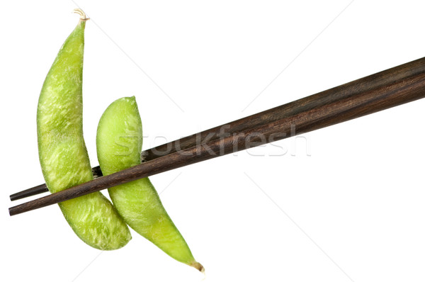 Soy beans with chopsticks Stock photo © elenaphoto
