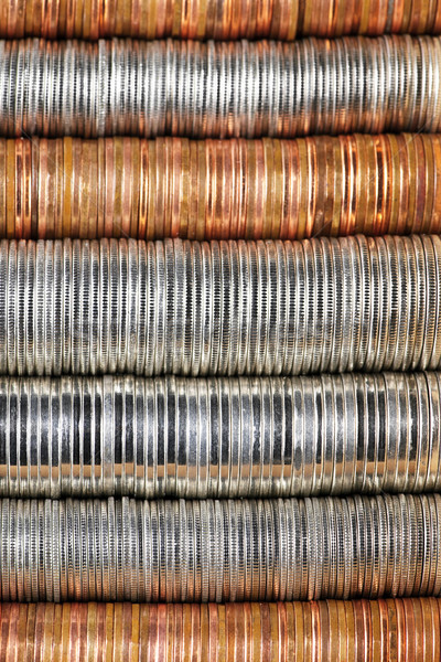 Moneta sfondo penny trimestre monete Foto d'archivio © elenaphoto