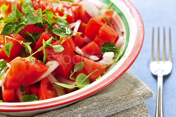 Foto d'archivio: Pomodoro · insalata · estate · cipolle · erbe · vegetali