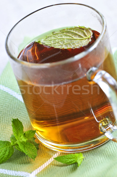 Menta taza de té frescos té menta Foto stock © elenaphoto