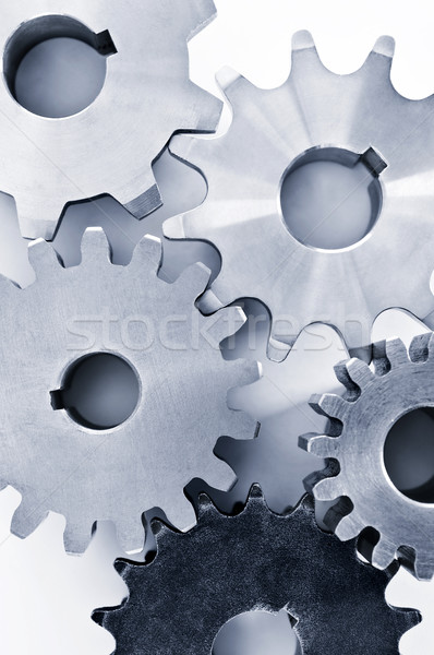 Zahnräder industriellen Metall isoliert weiß Technologie Stock foto © elenaphoto