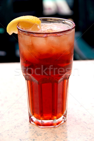 Ice tea üveg citrom jég víz étterem Stock fotó © elenaphoto