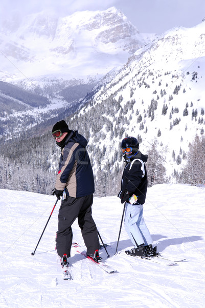 Stock photo: Downhill skiing