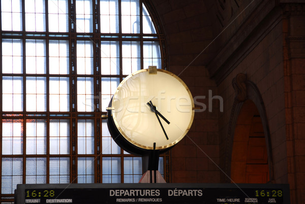 Clock train station Stock photo © elenaphoto