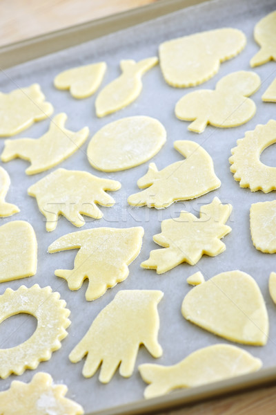 Baking sheet with cookies Stock photo © elenaphoto