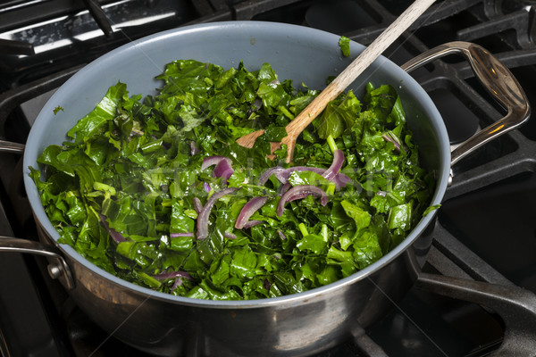Cooking kale Stock photo © elenaphoto