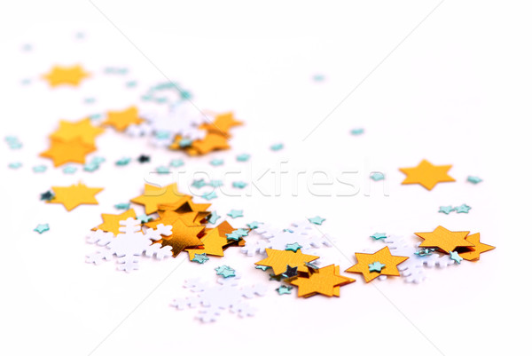 Stockfoto: Christmas · confetti · witte · groene · winter · Blauw