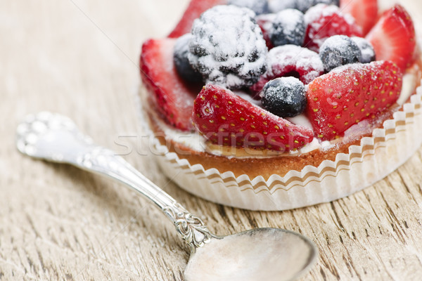 Fruit tart with spoon Stock photo © elenaphoto