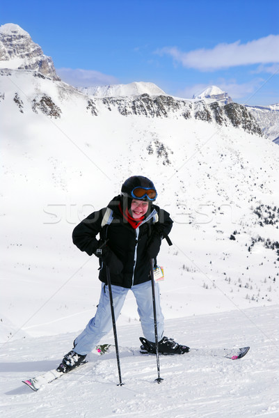 Skiing in mountains Stock photo © elenaphoto