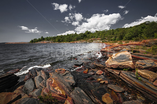 Rocky shore of Georgian Bay Stock photo © elenaphoto